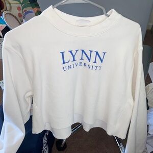 Worn once cropped white champion sweatshirt